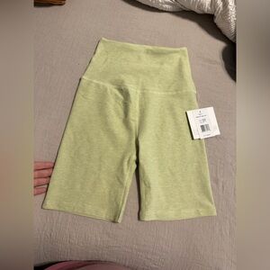 Beyond Yoga High-Waist Bike Shorts in Light Green